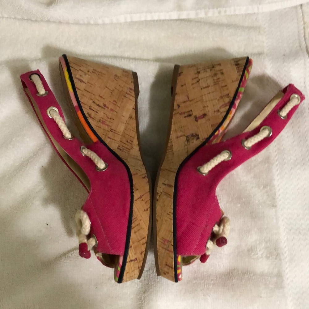 8M Sperry Top-Sider pink wedges